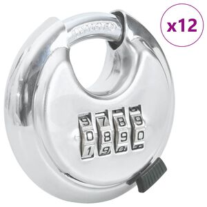 vidaXL Serrures Discus avec Cl&eacute;s 12 pcs Argent 7 x 2.3 x 7 cm
