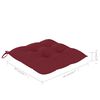 vidaXL Chaises de jardin lot de 2 avec coussins bordeaux Teck massif