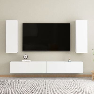 vidaXL Meuble TV Blanc 30,5x30x90 cm Bois d’ingénierie