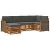 vidaXL Ensemble de canap&eacute; d'angle 5 pcs Naturel et Anthracite