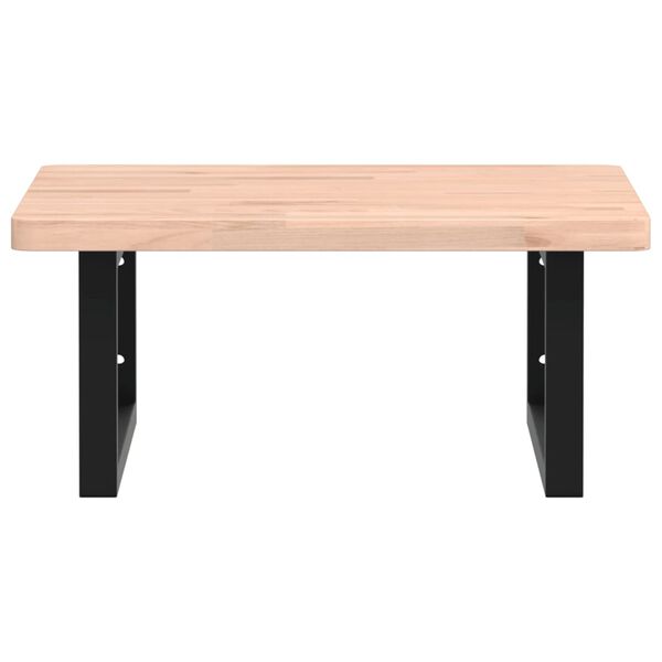 vidaXL &Eacute;tag&egrave;re de vasque murale acier et bois massif de h&ecirc;tre