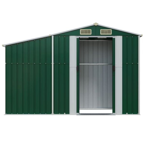 vidaXL Abri de jardin vert 277x93x179 cm acier galvanis&eacute;