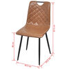 vidaXL Chaises &agrave; manger lot de 4 marron clair similicuir