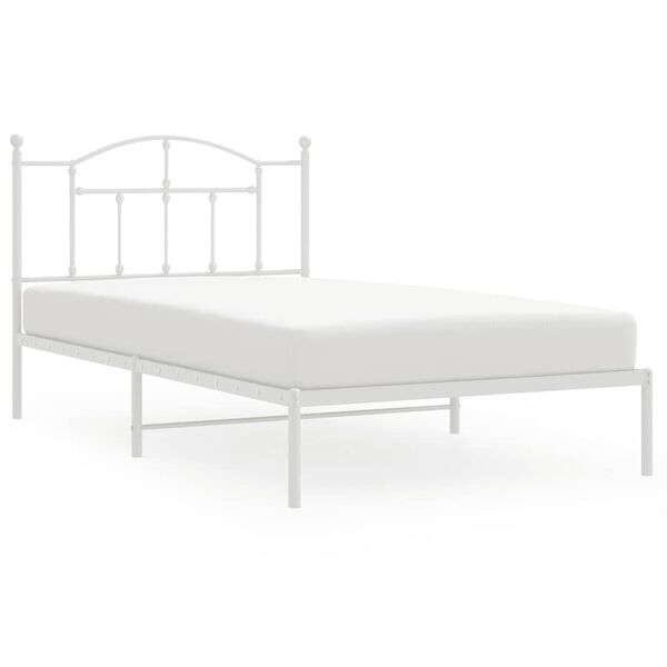 vidaXL Cadre de lit métal sans matelas et tête de lit blanc 100x200 cm