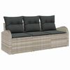 vidaXL Ensemble de canap&eacute; de jardin 3 pcs Gris clair Poly rotin