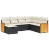 vidaXL Salon de jardin 7 pcs avec coussins noir r&eacute;sine tress&eacute;e