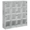 vidaXL Biblioth&egrave;que avec portes gris b&eacute;ton 136x37x142 cm