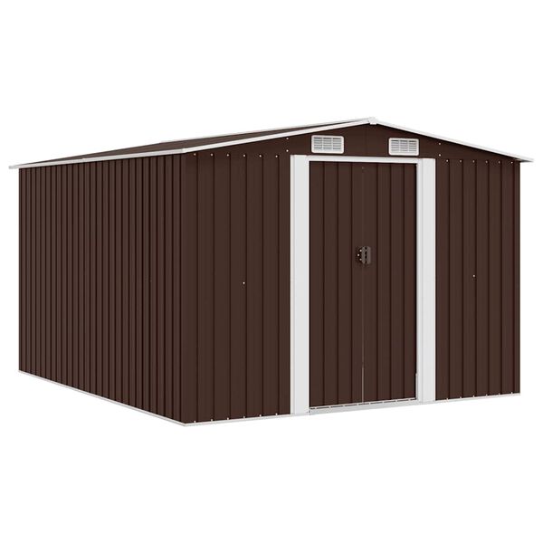 vidaXL Abri de jardin 257x298x178 cm Métal Marron