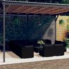 vidaXL Salon de jardin 14 pcs avec coussins Noir R&eacute;sine tress&eacute;e