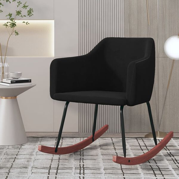 vidaXL Chaise &agrave; bascule Noir Velours