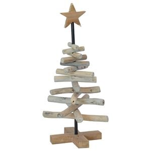 vidaXL Sapin de No&euml;l Marron 60 cm Bois de teck massif