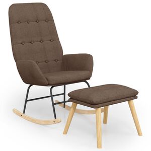 vidaXL Chaise &agrave; bascule avec repose-pied Taupe Tissu