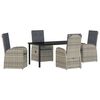 vidaXL Ensemble de salle &agrave; manger pour jardin 5 pcs Gris polyrotin