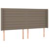 vidaXL T&ecirc;te de lit avec oreilles Taupe 203x16x118/128 cm Tissu
