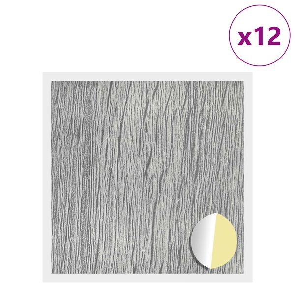 vidaXL Couverture de vis auto-adh&eacute;sive 12 pcs Gris Sonoma