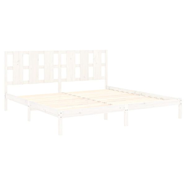 vidaXL Cadre de lit sans matelas blanc 180x200 cm bois massif