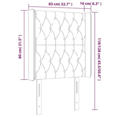 vidaXL Tête de lit à LED Taupe 83x16x118/128 cm Tissu