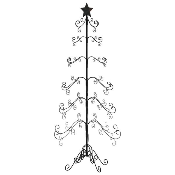 vidaXL Arbre de No&euml;l en m&eacute;tal pour d&eacute;coration noir 215 cm