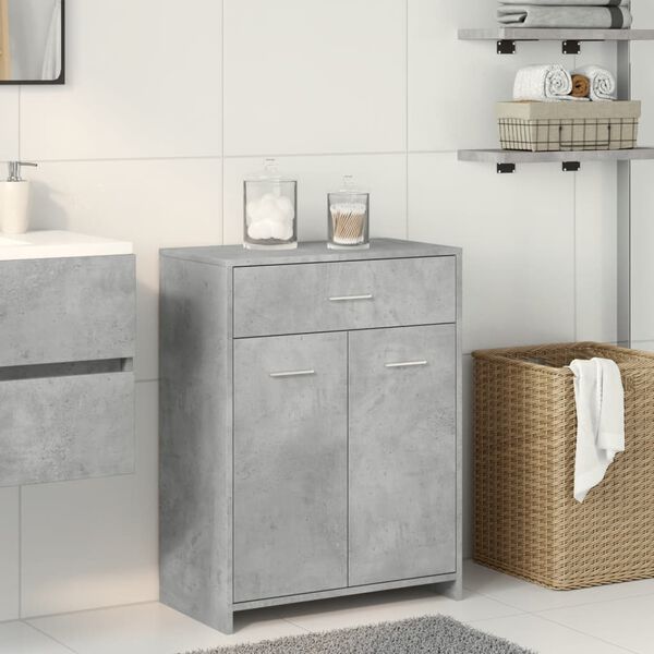 vidaXL Armoire de salle de bain Gris béton 60x33x80 cm Aggloméré