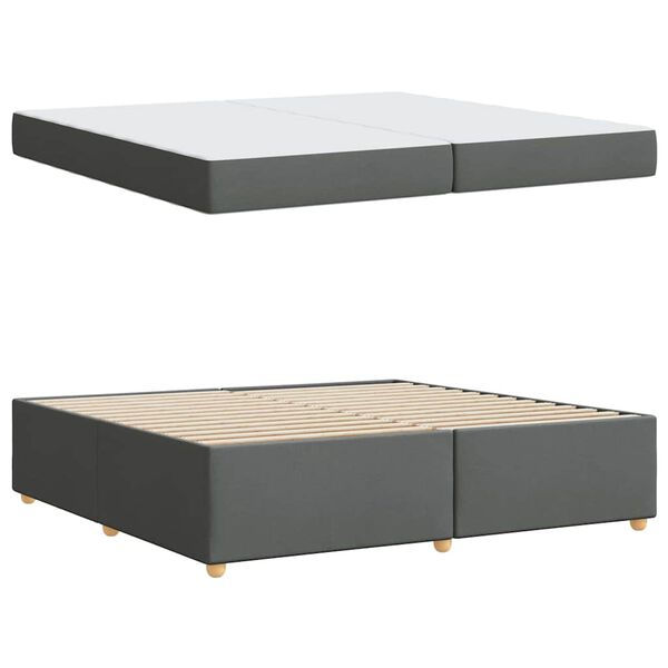 vidaXL Cadre de lit avec matelas Gris fonc&eacute; 200 x 200 cm tissu