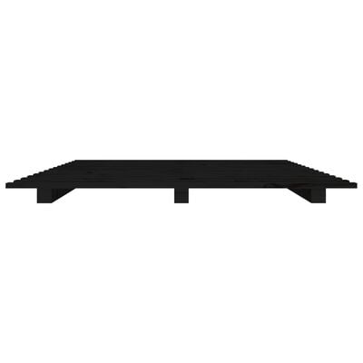 vidaXL Cadre de lit sans matelas noir 90x200 cm bois de pin massif