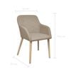 vidaXL Chaises à manger lot de 6 beige tissu et chêne massif