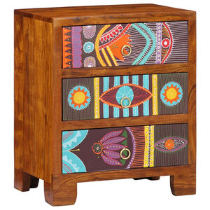 vidaXL Buffet multicolore 50x35x60 cm bois massif d'acacia