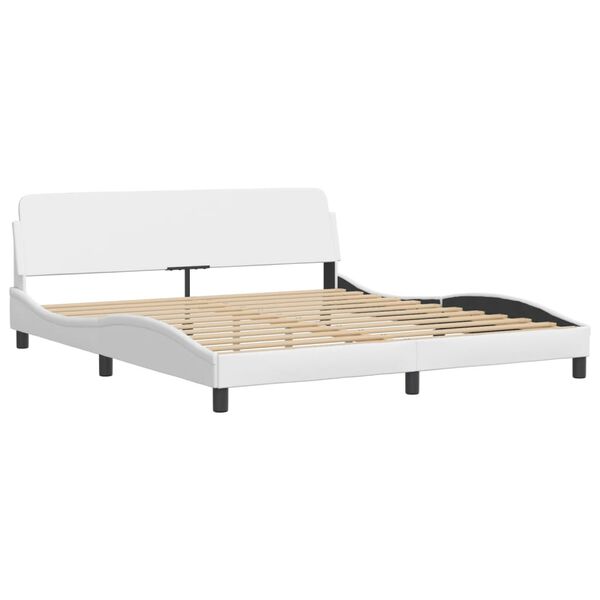 vidaXL Lit avec matelas Zadar blanc 180x200 cm similicuir