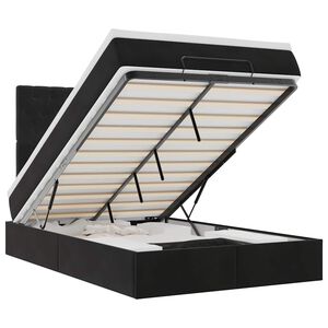 vidaXL Cadre de lit ottoman avec matelas noir 120x190 cm velours