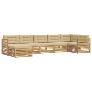 vidaXL Ensemble de canap&eacute;s d'ext&eacute;rieur 7 pc Blanc et Beige