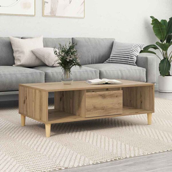 vidaXL Table basse Chêne artisanal 103,5 x 60 x 35 cm