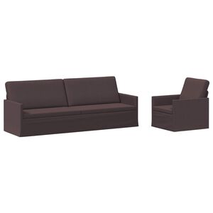 vidaXL Ensemble de Canap&eacute;s 2 pcs Marron fonc&eacute; Tissu