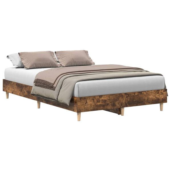 vidaXL Cadre de lit sans matelas ch&ecirc;ne fum&eacute; 120x200 cm bois ing&eacute;nierie