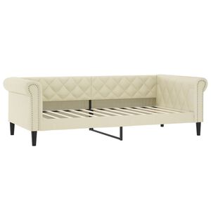 vidaXL Lit de jour sans matelas cr&egrave;me 80x200 cm similicuir