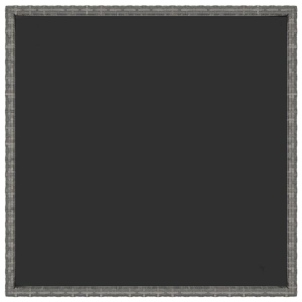 vidaXL Table de jardin Gris 90x90x75 cm Résine tressée