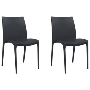 vidaXL Chaises de jardin lot de 2 anthracite 50x46x80 cm polypropyl&egrave;ne