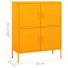 vidaXL Armoire de rangement Jaune moutarde 80x35x101,5 cm Acier