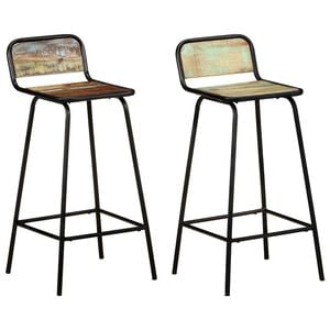 vidaXL Chaises de bar lot de 2 bois de r&eacute;cup&eacute;ration solide