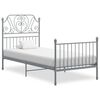 vidaXL Cadre de lit sans matelas gris m&eacute;tal 90x200 cm