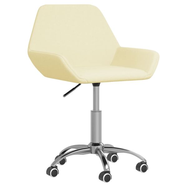 vidaXL Chaise pivotante de bureau Cr&egrave;me Tissu