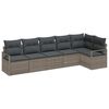 vidaXL Ensemble de canap&eacute; de jardin avec coussin 6 pcs Gris polyrotin