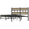 vidaXL Cadre de lit en métal sans matelas chêne sonoma 120x190 cm