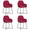 vidaXL Chaises de salle &agrave; manger 4 pc Velours Bordeaux 55 x 50 x 84 cm