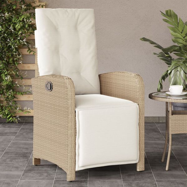 vidaXL Chaises inclinables de jardin lot de 2 avec repose-pied rotin