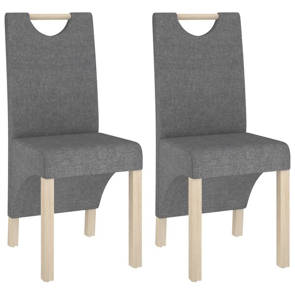 vidaXL Chaises &agrave; manger lot de 2 gris clair tissu