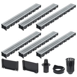 vidaXL Caniveaux de drainage 6 pcs Acier galvanis&eacute; 6 m