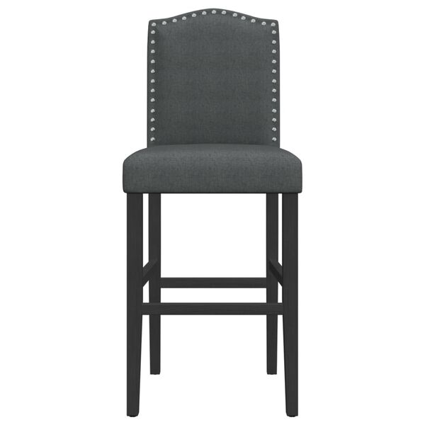 vidaXL Chaises de bar lot de 2 bois massif d'h&eacute;v&eacute;a et tissu