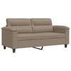 vidaXL Canap&eacute; &agrave; 2 places Taupe 140 cm Tissu microfibre