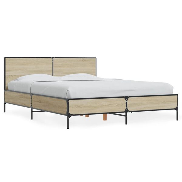vidaXL Cadre de lit sans matelas ch&ecirc;ne sonoma 120x200 cm