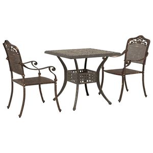 vidaXL Ensemble de tables de jardin 3 pc Bronze Aluminium coul&eacute;